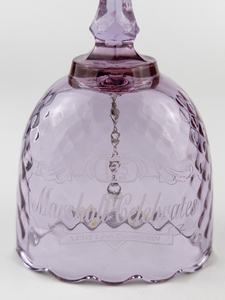 lot 84 image: FENTON Amethyst Glass Bell Commemorating 125 Marshall Celebrates LCHS Lyon County, MN