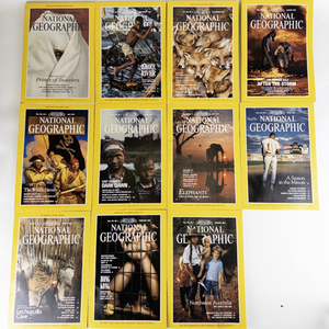 lot 137 image: 1991 National Geographics Magazines (all issues - October not shown in group picture)