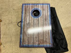 Pair of Blue Trim Cornhole Boards