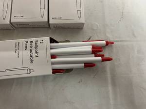 8 x 12 Packs Ballpoint Retractable Pens - Red