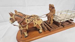 Folkart-Man with Horse and Wagon