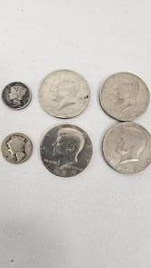 Kennedy Half Dollars and Mercury Dimes