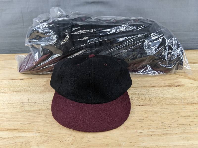 lot 8A image: 144 Brand New Advantage Series Ltd. Black and Maroon Slide Back Hats OSFM A
