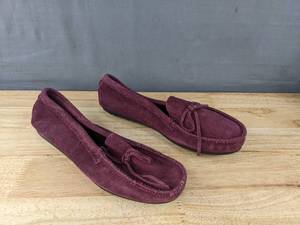 lot 101M image: New Womens Minnetonka Moccasin Kelsea Suede Size 7.5 Burgundy N