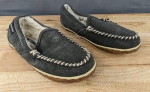 lot 301M image: Minnetonka Tempe Slipper Moccasin Shoes Womens Size 7 Grey N