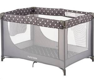 lot 209 image: Brand New Pamo Babe Portable Playpen with Mattress and Carry Bag in Grey B