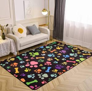 lot 210 image: Aimuan Colorful Dog Paw Print Area Rug B