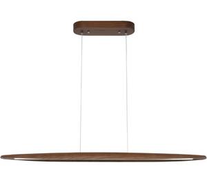 lot 205 image: Brand New 39 Wood Linear Pendant Light LED Dimmable Hanging Light in Walnut $218.99 Retail B