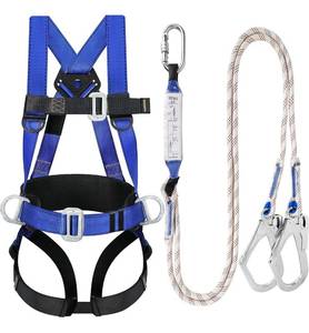 lot 216 image: Brand New Safety Harness Fall Protection Kit Full Body Roofing harnesses with Shock Absorbing Lanyard B