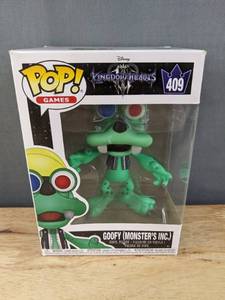 lot 342J image: Brand New Funko Pop Disney Kingdom Hearts Goofy (Monsters Inc.) #409 Figure V