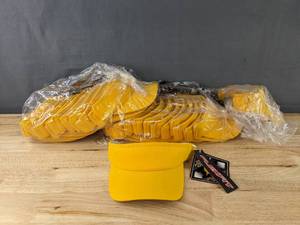 lot 71C image: 27 Brand New Yupoong Flexfit Yellow Visors OSFM A