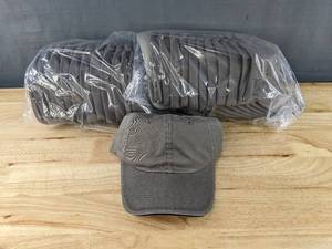 lot 335 image: 24 Brand New Advantage Series Ltd Velcro Hats Charcoal with Black OSFM A