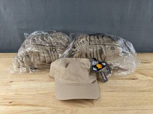 lot 122C image: 24 Brand New Youpoong FlexFit Khaki Hats SmallMedium A