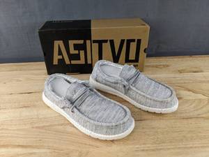 lot 111C image: Asitvo Loafer Shoes Womens Size 7 Light Grey L