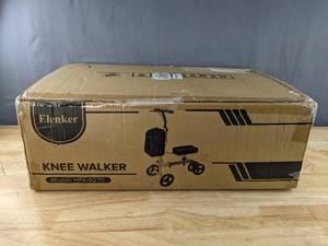 lot 159 image: Brand New Elenker Knee Walker, Model HFK-9270, Steerable Knee Scooter in Orange B
