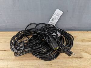 lot 177 image: New 3 Total Black Power Extension Cords B