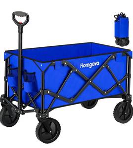 lot 155 image: Brand New Collapsible Folding Wagon Cart in Royal Blue $69.99 Retail B