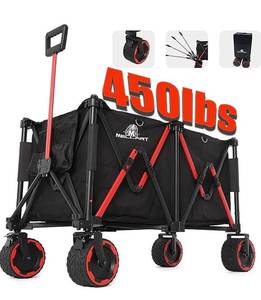 lot 158 image: Mellart 450lbs Collapsible Wagon Cart with Brake B