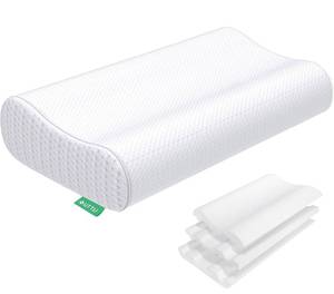 lot 167 image: New UTTU King Size Memory Foam Cervical Contour Sandwich Pillow $61.95 Retail B