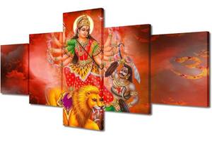 lot 173 image: New Bedroom Decor Wall Art Maa Durga Poster Print on Canvas 5 Pieces $52.99 Retail B