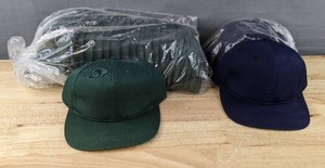 lot 257A image: 27 Brand New Yupoong Navy and Spruce Hats Youth A