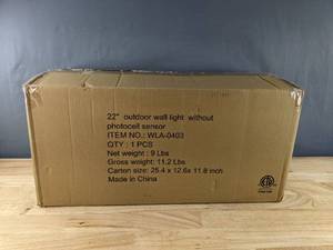 lot 192 image: Intertek 22 Outdoor Wall Lantern Sconce without Photo Sensor Black B