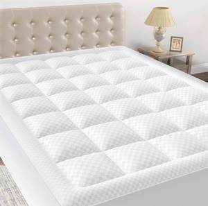lot 89 image: Brand New OLANLY Queen Quilted Fitted Mattress Pad - Elastic Fitted Mattress Topper - Cooling Soft Mattress Cover N