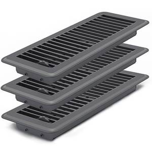 lot 199 image: Pack of 3 Brand New 4 x 10 Dark Gray Floor Register Vent Covers $32.99 Retail N