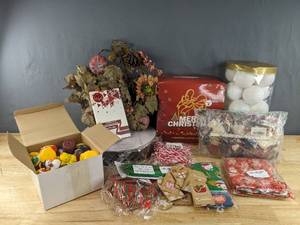 lot 246 image: Assorted New Christmas Items - Gift Tags, Lighted Boxes, Wreath, Rubber Ducks, and more N