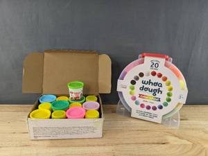 lot 130C image: Brand New Chuckle & Roar Woah Dough Color Wheel Dough and 13 Assorted Canisters of Play DohModeling Dough B
