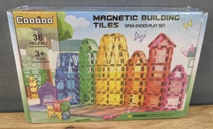 lot 310 image: Brand New Coodoo 36 Piece Magnetic Building Tiles Open-Ended-Play Set B
