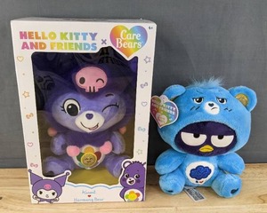lot 24C image: Brand New Care Bear Hello Kitty and Friends Kuromi Harmony Bear and Badtz-Maru Grumpy Bear Plush Toys B