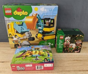 lot 50A image: Brand New LEGO Duplo Truck & Tracked Excavator Construction Vehicle 10931, LEGO Friends Cat Playground Adventure 42612 and LEGO Gingerbread Ornaments 40642 B