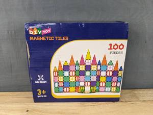 lot 234 image: Brand New DIY Toy Magnetic Tiles 100 Piece Set $49.99 Retail N