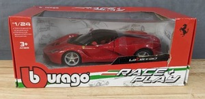 lot 55C image: Brand New Bburago Ferrari Race and Play LaFerrari 124 Scale Diecast Model Vehicle Red B