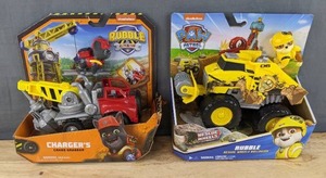 lot 194B image: Brand New Nickelodeon Rubble & Crew Chargers Crane Grabber Toy Truck and Nickelodeon Paw Patrol Rubble Rescue Wheels Bulldozer Toy Truck B