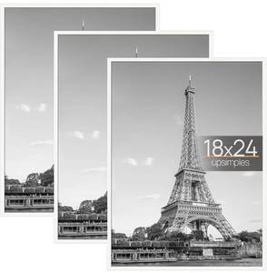 lot 62 image: Brand New upsimples 18x24 Frame White 3 Pack B