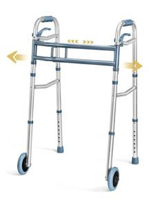 lot 85 image: Brand New Medical King Adjustable Walker with Wheels N
