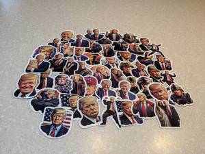 lot 417 image: 50 Total Brand New Trump Stickers P