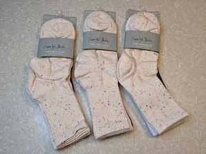 lot 419 image: Nine New Pairs Sam & Olivia  Mini Crew Socks Gray White Speckled Shoe Size 4-10 P
