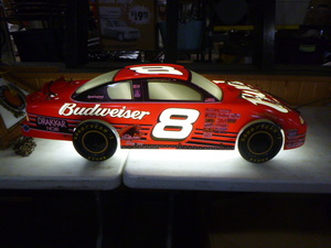 lot 2 image: Budweiser #8 Dale Earnhardt Jr. Stock Car Hanging Light