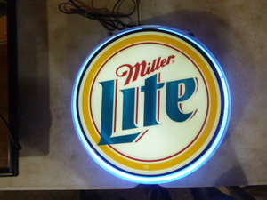 lot 7 image: Miller Lite Double-Sided Hanging Light
