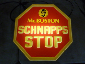 lot 13 image: Mr. Boston Schnapps Stop Lighted Sign