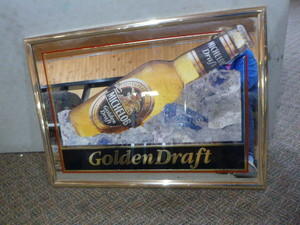 lot 24 image: Michelob Golden Draft Mirror Sign