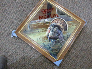 lot 33 image: Miller High Life Show Time Turkey Framed Mirror Sign