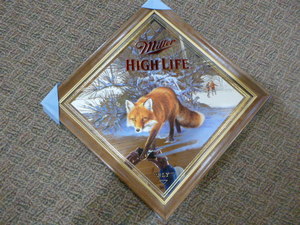lot 34 image: Miller High Life Sly Fox Framed Mirror Sign