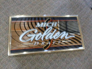 lot 42 image: Mich Golden Draft Framed Mirror Sign