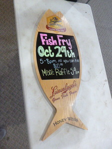lot 50 image: Leinenkugels Honey Weiss Fish Board Message Board