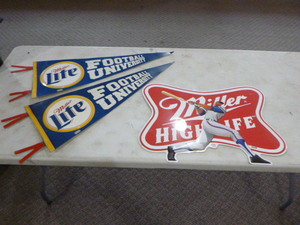 lot 51 image: 3 Miller Tin Signs