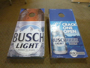 lot 63 image: Handcrafted Busch Light Bean Bag Toss (Cornhole Game)